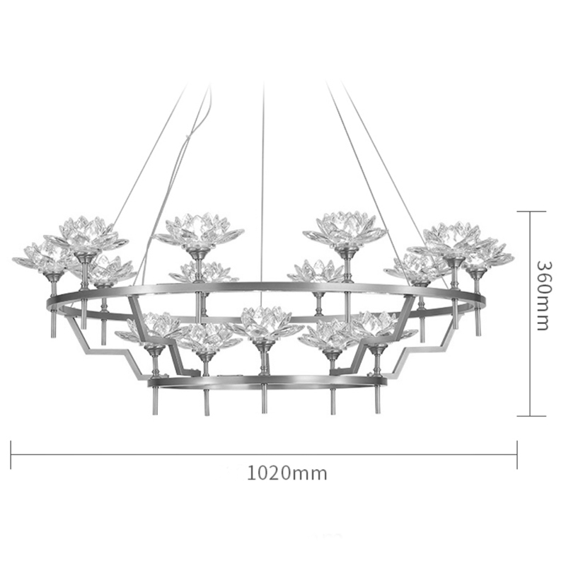 Большая Люстра Хрустальные Цветы Лотоса Lotus flower Clear Glass lamp 15 Большая Люстра Хрустальные Цветы Лотоса Lotus flower Clear Glass lamp 15 в Тюмени
