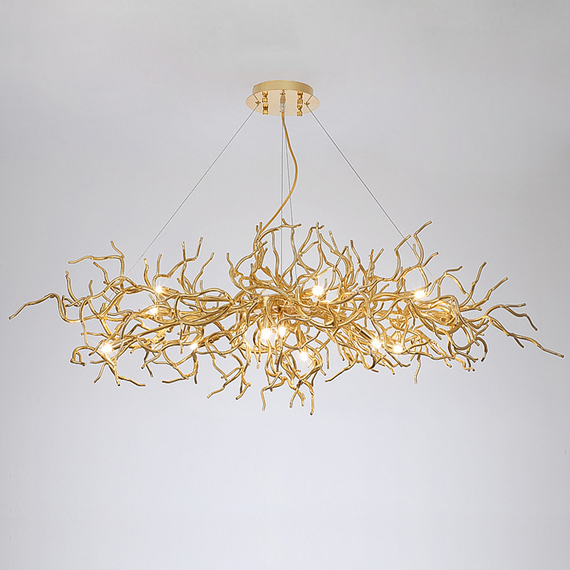 Люстра Felicite Long Gold Branches Chandelier Золотой Люстра Felicite Long Gold Branches Chandelier Золотой в Тюмени | Loft Concept