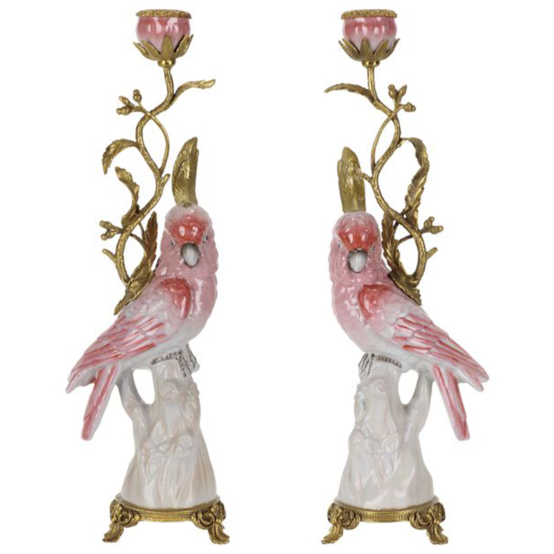 Подсвечник Pink Red Parrot Candlestick L or R Бронза Розовый (Rose) Красный Подсвечник Pink Red Parrot Candlestick L or R Бронза Розовый (Rose) Красный в Тюмени | Loft Concept