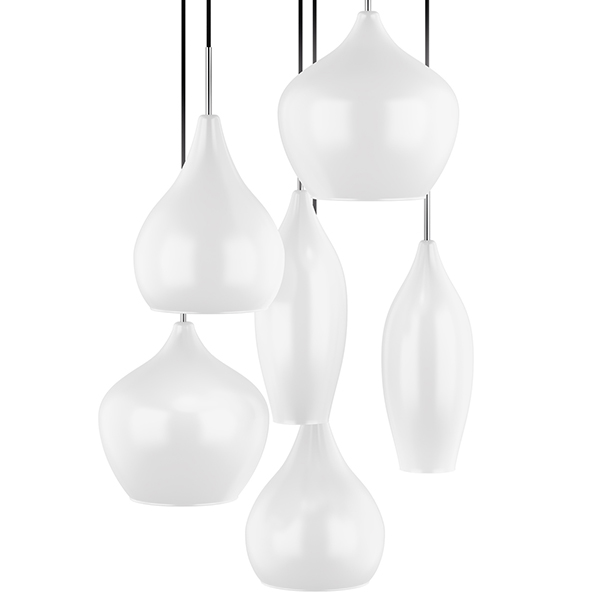 Люстра Candiano Milk 6 Light Белый Хром Люстра Candiano Milk 6 Light Белый Хром в Тюмени | Loft Concept
