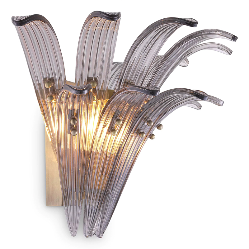 Бра Eichholtz Wall Lamp Italo Стекло Смок Латунь Бра Eichholtz Wall Lamp Italo Стекло Смок Латунь в Тюмени | Loft Concept