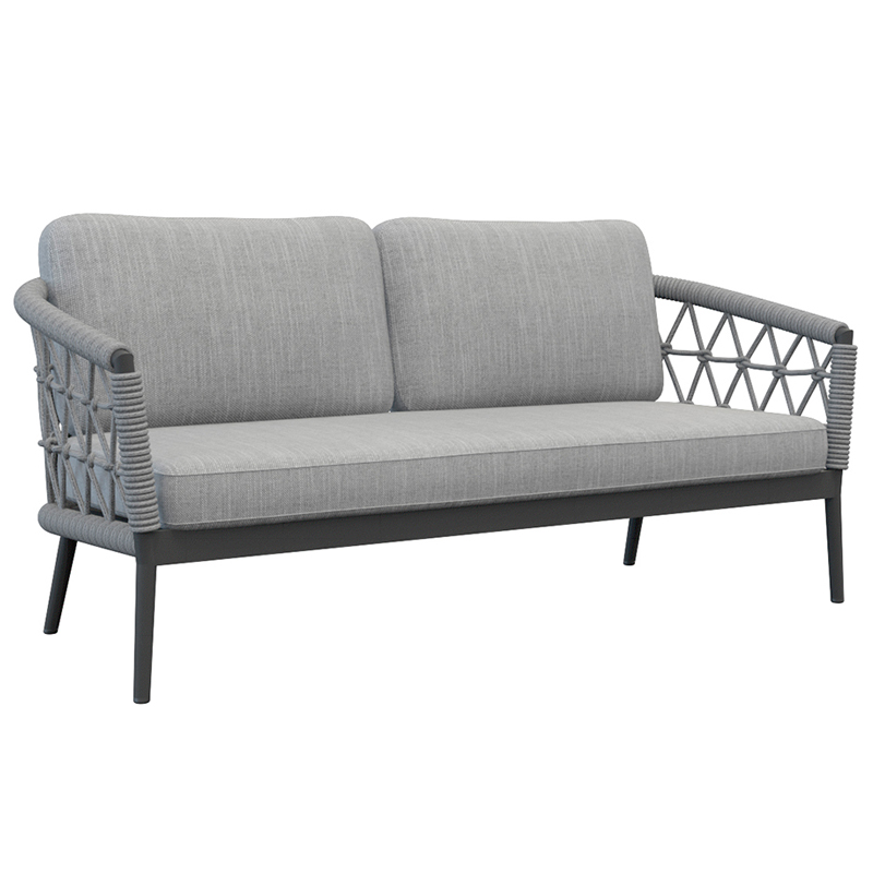 Уличный диван Niels Outdoor Sofa Серый Черный в Тюмени | Loft Concept 