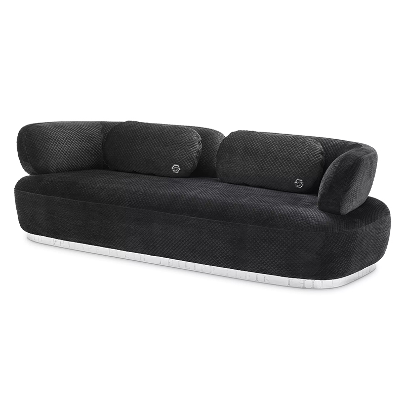 Диван Philipp Plein Sofa Signature Чёрный Черный Золотой Диван Philipp Plein Sofa Signature Чёрный Черный Золотой в Тюмени | Loft Concept