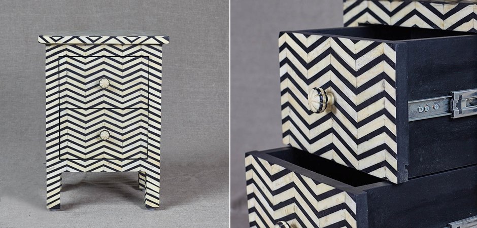 Комод инкрустация костью Inlaid Bone Chevron Mini Комод инкрустация костью Inlaid Bone Chevron Mini - Loft-Concept в Тюмени