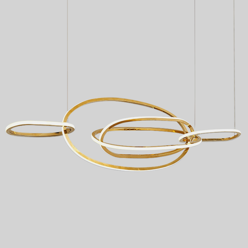Люстра Horizontal Gold Oval Rings Chandelier Золотой Люстра Horizontal Gold Oval Rings Chandelier Золотой в Тюмени | Loft Concept