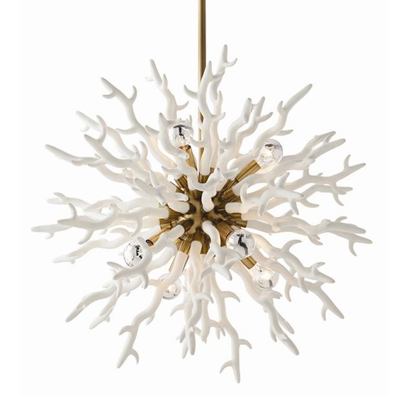 Люстра Arteriors DIALLO SMALL CHANDELIER Белый Золотой Люстра Arteriors DIALLO SMALL CHANDELIER Белый Золотой в Тюмени | Loft Concept