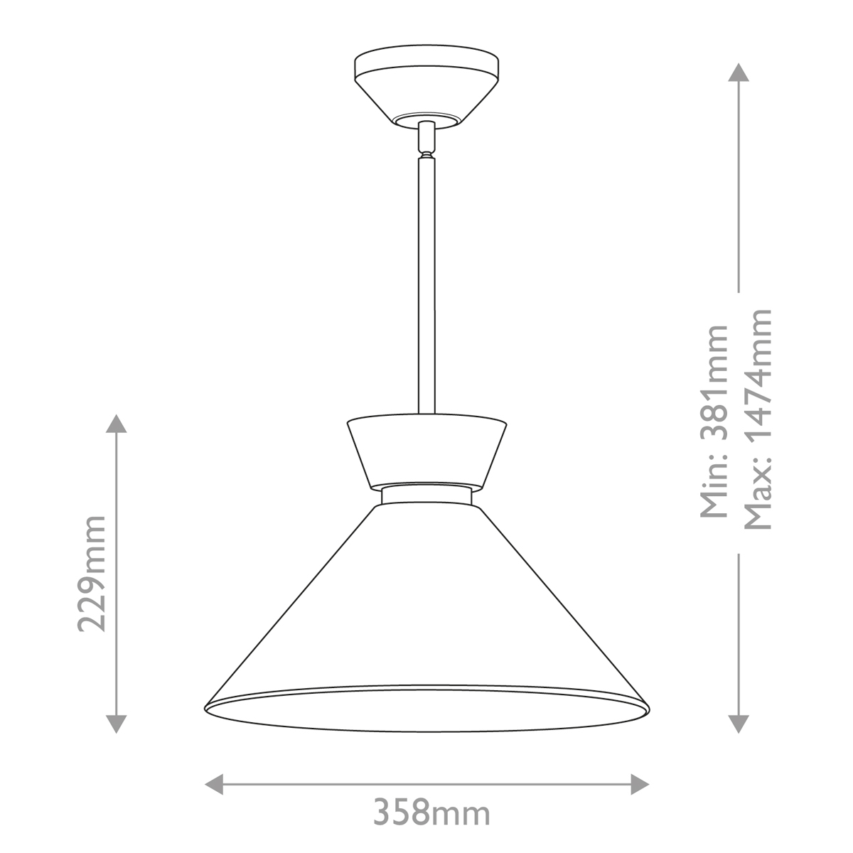 Подвесной светильник с белым стеклянным конусным плафоном Alora Mood в Тюмени
