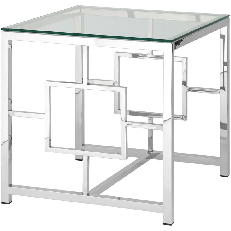 Стол приставной Milan Tables Silver Серебряный Прозрачное Стекло в Тюмени | Loft Concept 