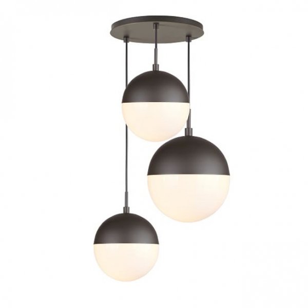Подвесной светильник Copper Light Black Pendant 3 Черный Белый Подвесной светильник Copper Light Black Pendant 3 Черный Белый в Тюмени | Loft Concept