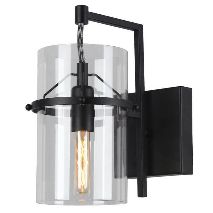 Бра Glass Cylinder Sconces Черный Прозрачный Бра Glass Cylinder Sconces Черный Прозрачный в Тюмени | Loft Concept
