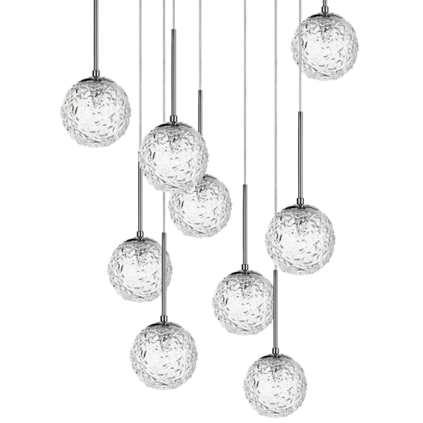 Люстра Soranzo Glass Balls 9 Хром Прозрачный в Тюмени | Loft Concept 