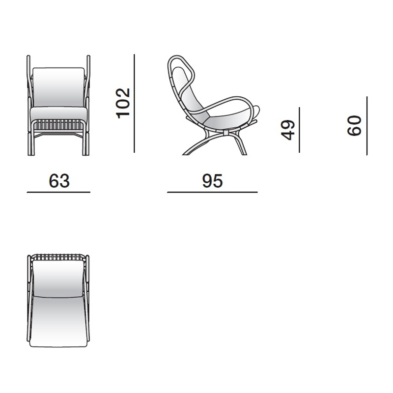 Дизайнерское кресло из ротанга Gio Ponti CONTINUUM D.163.7 BY BONACINA 1889 Armchair Дизайнерское кресло из ротанга Gio Ponti CONTINUUM D.163.7 BY BONACINA 1889 Armchair в Тюмени