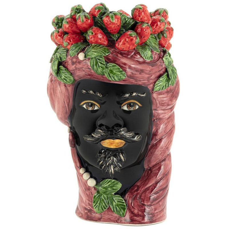 Ваза Vase Strawberries Head Man Bordeaux Бургундский красный Красный Черный Зеленый Мульти Ваза Vase Strawberries Head Man Bordeaux Бургундский красный Красный Черный Зеленый Мульти в Тюмени | Loft Concept