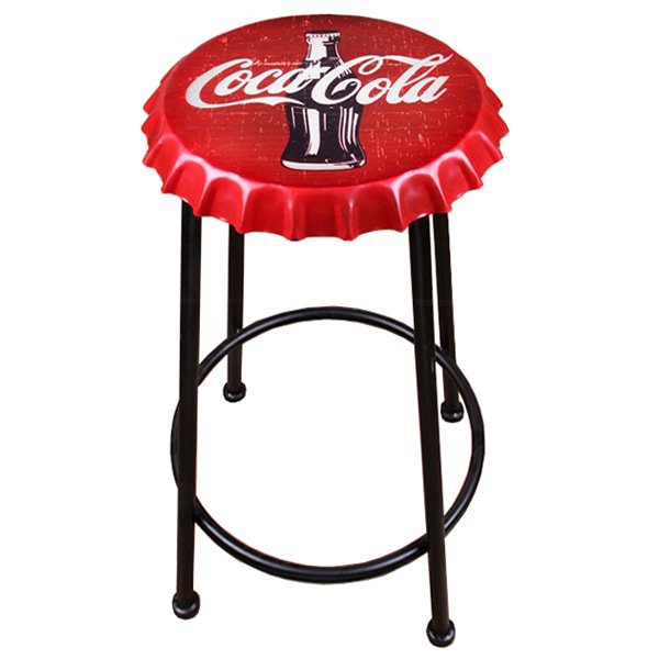Барный стул Bottle Cap Coca & Cola Черный Красный Барный стул Bottle Cap Coca & Cola Черный Красный в Тюмени | Loft Concept
