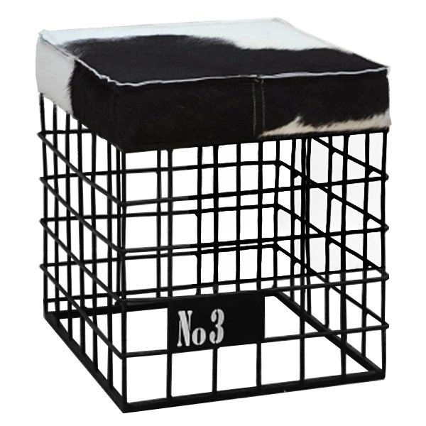 Табурет Cow Skin stool Черно-белый Черный матовый Табурет Cow Skin stool Черно-белый Черный матовый в Тюмени | Loft Concept