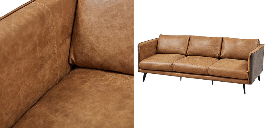 Диван Caramel Leather & Textiles Triple Sofa Диван Caramel Leather & Textiles Triple Sofa - Loft-Concept в Тюмени