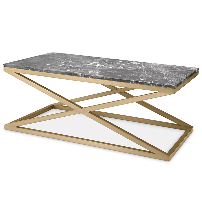 Кофейный стол Eichholtz Coffee Table Criss Cross Латунь Серый Кофейный стол Eichholtz Coffee Table Criss Cross Латунь Серый в Тюмени | Loft Concept