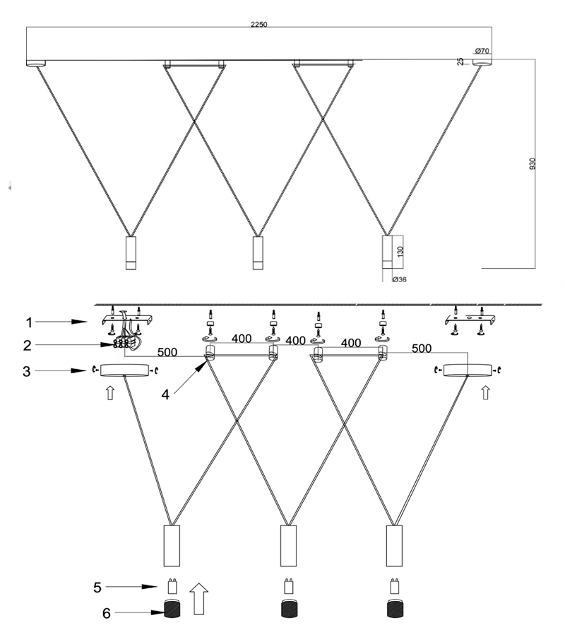 Wireflow LED White Suspension lam 3 патрона Wireflow LED White Suspension lam 3 патрона в Тюмени