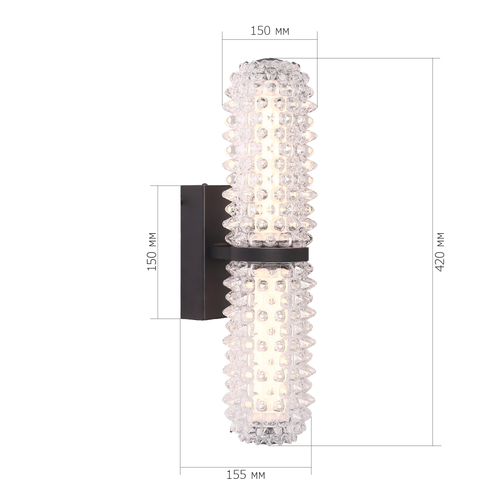 Бра с факутрным стеклянным плафоном Sonora в Тюмени