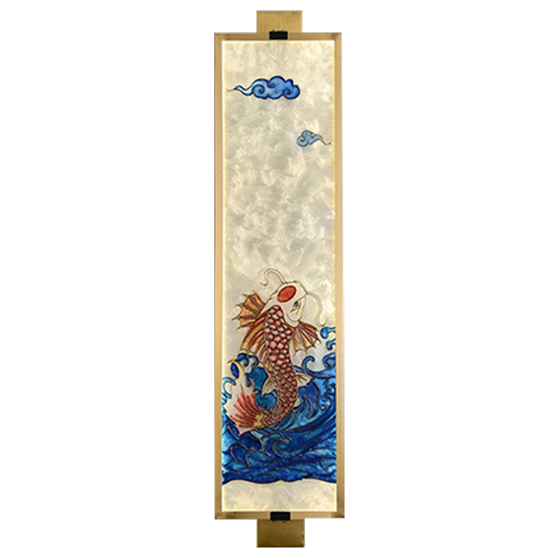 Настенный светильник Red Fish Oriental Scenes Wall Lamp Мульти Золотой Синий Красный Настенный светильник Red Fish Oriental Scenes Wall Lamp Мульти Золотой Синий Красный в Тюмени | Loft Concept
