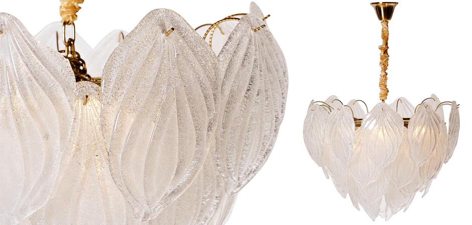 Люстра Textured Glass Chandelier Petal 8 Люстра Textured Glass Chandelier Petal 8 - Loft-Concept в Тюмени