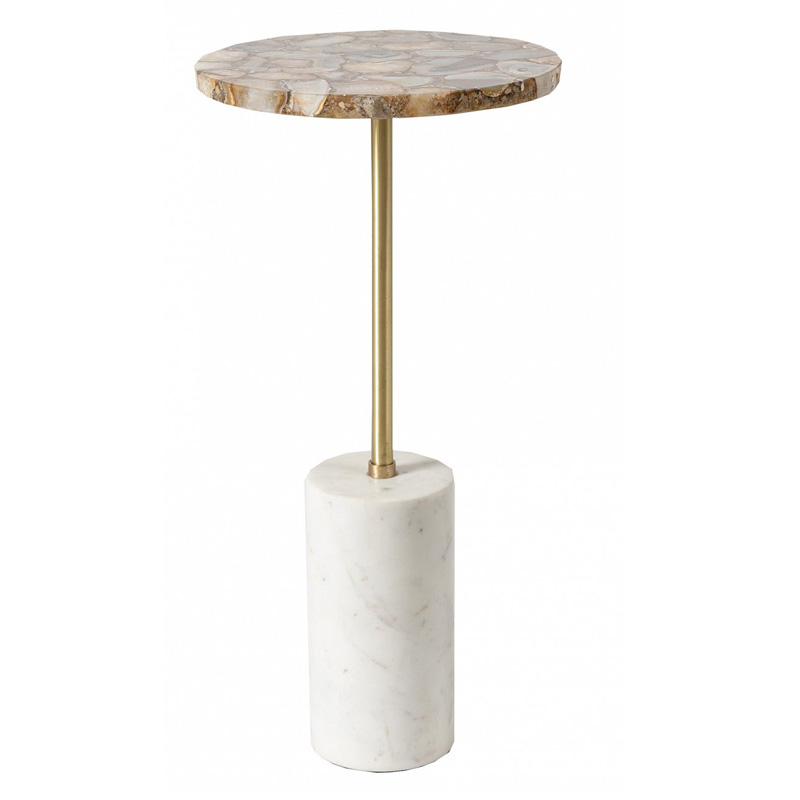Приставной столик Agate & Marble Бежевый Серый Приставной столик Agate & Marble Бежевый Серый в Тюмени | Loft Concept