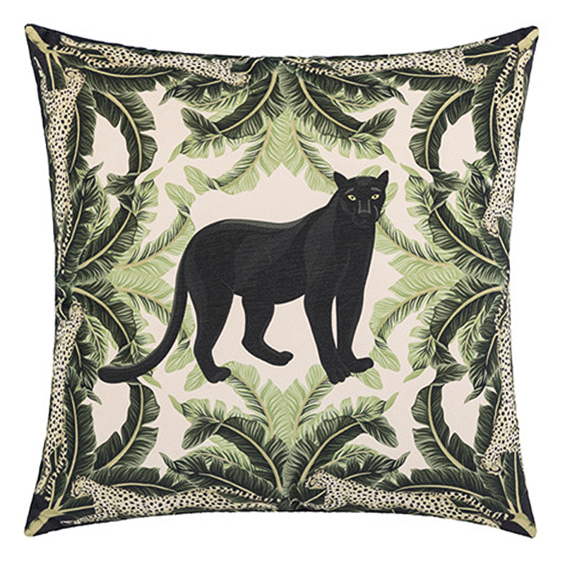 Декоративная подушка Черная Пантера Black Panther Cushion Бежевый Черный Зеленый Декоративная подушка Черная Пантера Black Panther Cushion Бежевый Черный Зеленый в Тюмени | Loft Concept