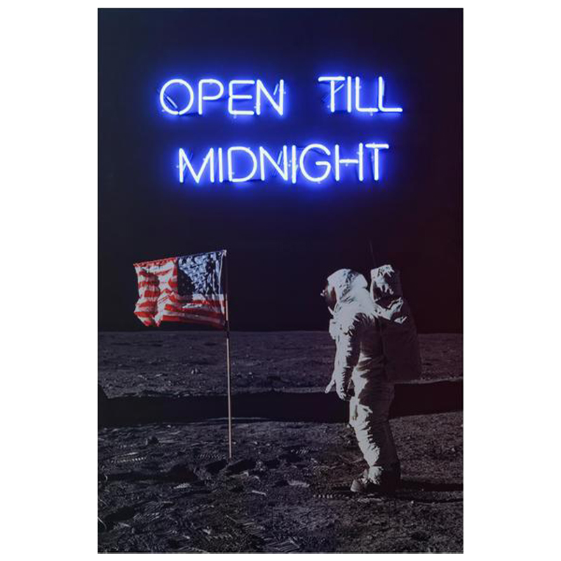 Дизайнерский Постер Неоновый светящийся Moon Landing Мульти Дизайнерский Постер Неоновый светящийся Moon Landing Мульти в Тюмени | Loft Concept