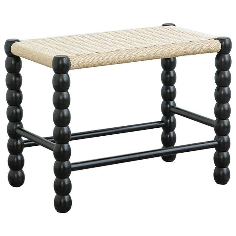 Банкетка French Corner Banquet Black 60 см Черный Бежевый Банкетка French Corner Banquet Black 60 см Черный Бежевый в Тюмени | Loft Concept