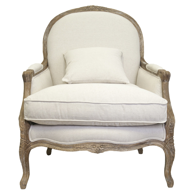Кресло Ava Classical Armchair beige flax Бежевый Коричневый Кресло Ava Classical Armchair beige flax Бежевый Коричневый в Тюмени | Loft Concept