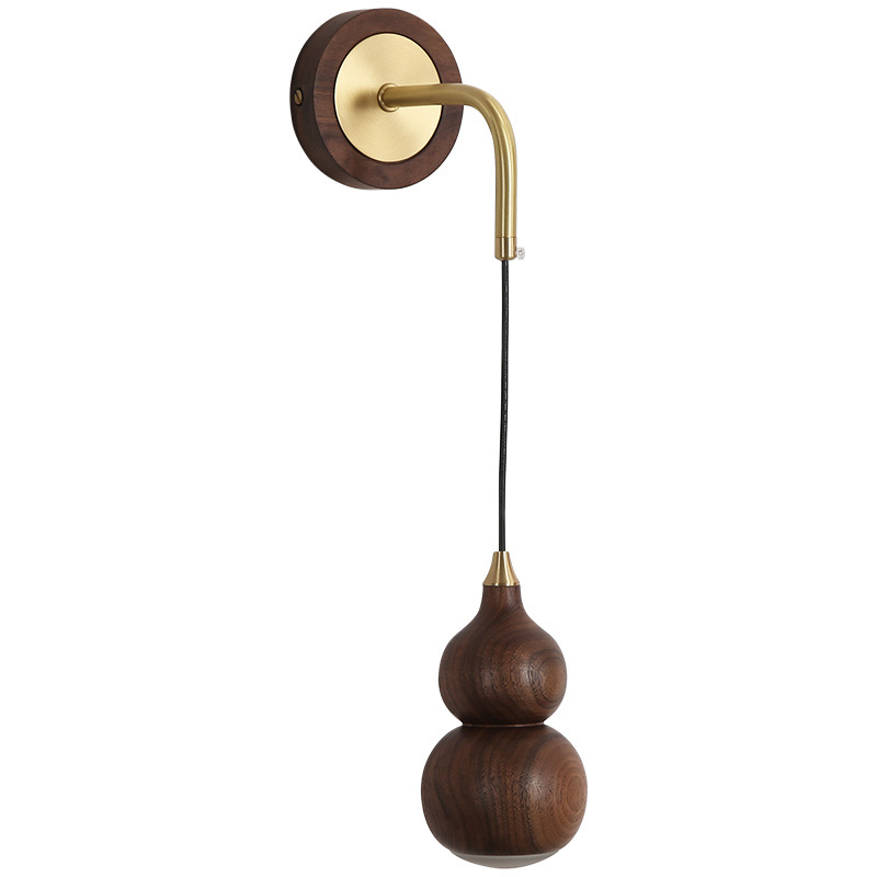 Настенный светильник с плафоном из дерева Neal Wooden Wall Lamp Коричневый Латунь Настенный светильник с плафоном из дерева Neal Wooden Wall Lamp Коричневый Латунь в Тюмени | Loft Concept