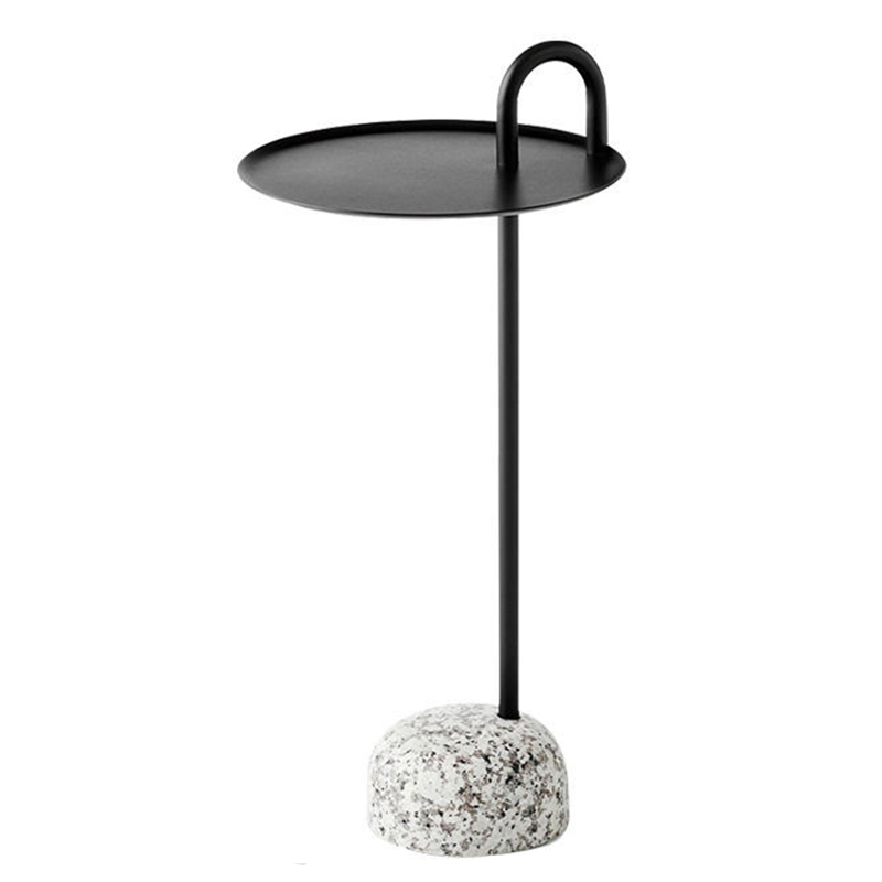 Черный Приставной Стол с основанием Терраццо Franz Side Table Black Черный Черный Приставной Стол с основанием Терраццо Franz Side Table Black Черный в Тюмени | Loft Concept