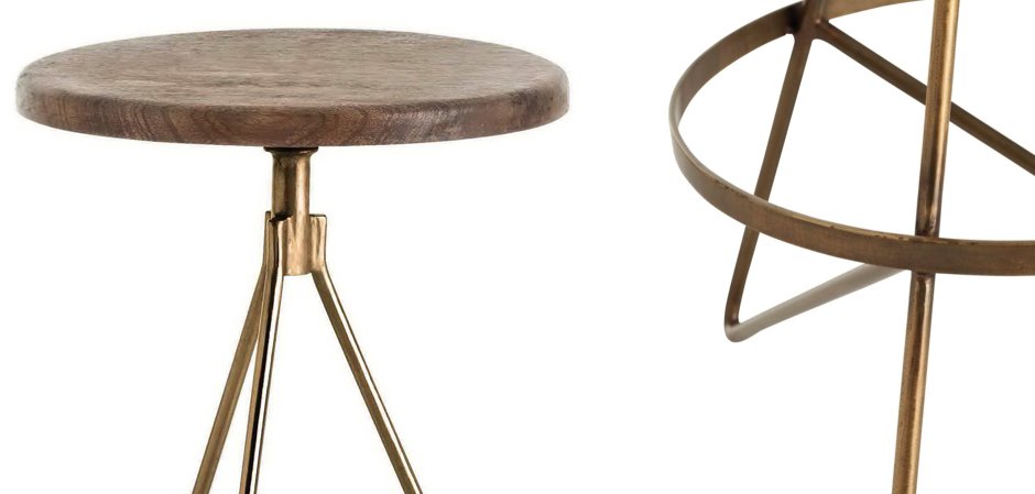 Барный стул Industrial Vintage Brass Iron Swivel Bar Stool Барный стул Industrial Vintage Brass Iron Swivel Bar Stool - Loft-Concept в Тюмени