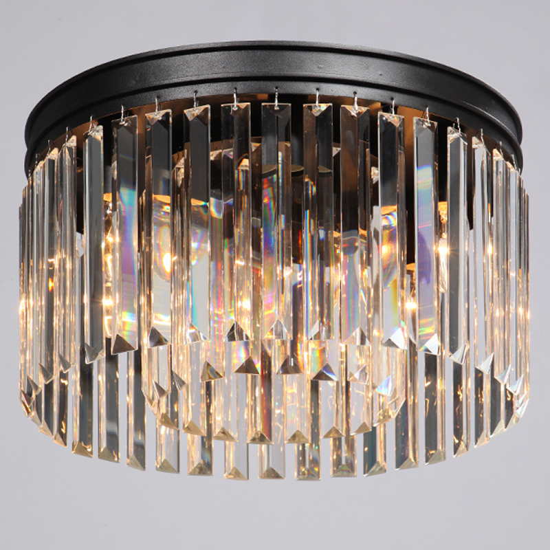 Потолочный светильник ODEON CLEAR GLASS Prism Round 2-TIER 40 см Черный Потолочный светильник ODEON CLEAR GLASS Prism Round 2-TIER 40 см Черный в Тюмени | Loft Concept