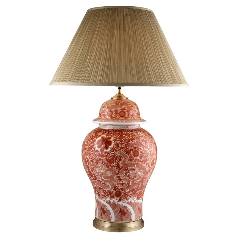 Настольная лампа Eichholtz Table Lamp Palmarito Белый Красный Бежевый Настольная лампа Eichholtz Table Lamp Palmarito Белый Красный Бежевый в Тюмени | Loft Concept