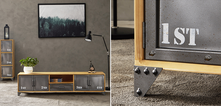 ТВ-тумба Loft Metal and Wood Quadruple ТВ-тумба Loft Metal and Wood Quadruple - Loft-Concept в Тюмени