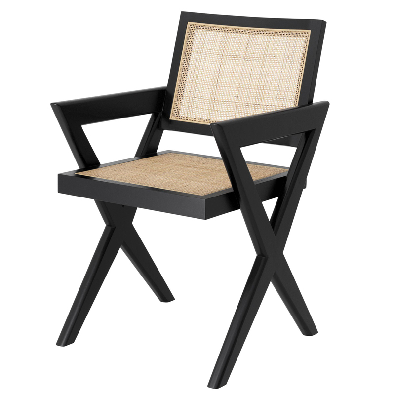 Стул Eichholtz Dining Chair Augustin black Черный Бежевый Стул Eichholtz Dining Chair Augustin black Черный Бежевый в Тюмени | Loft Concept