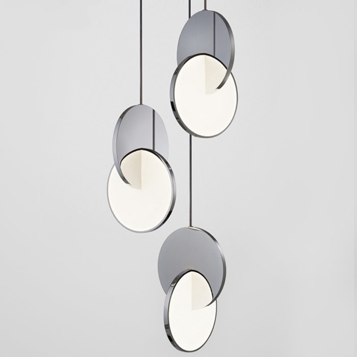 Подвесной светильник Eclipse Pendant Light Хром Белый Подвесной светильник Eclipse Pendant Light Хром Белый в Тюмени | Loft Concept