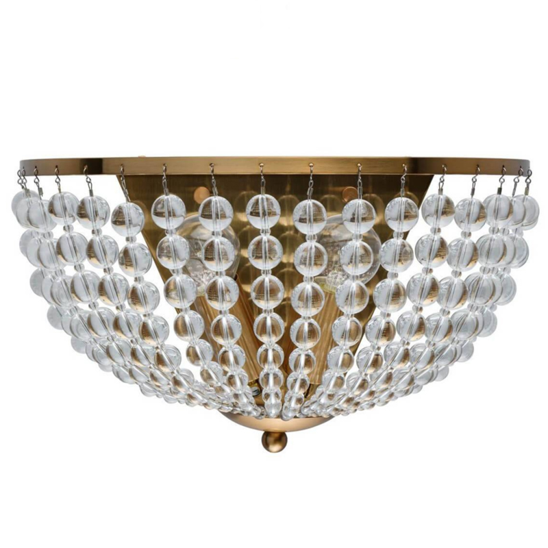 Бра Virginia Clear Beads Wall Lamp Gold Золотой Прозрачное Стекло Бра Virginia Clear Beads Wall Lamp Gold Золотой Прозрачное Стекло в Тюмени | Loft Concept