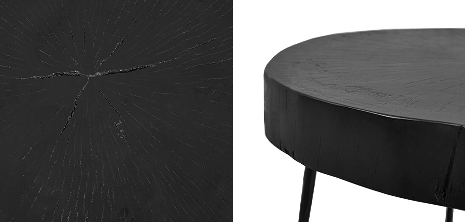 Приставной стол Saw Cut Black Wood Side Table Приставной стол Saw Cut Black Wood Side Table - Loft-Concept в Тюмени
