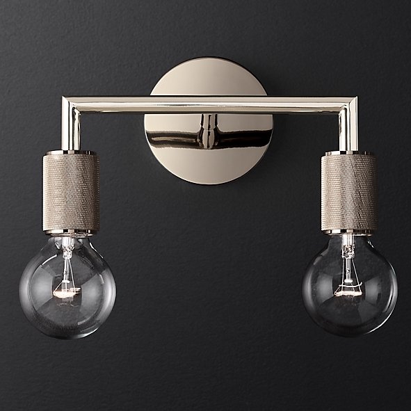 Бра RH Utilitaire Double Sconce Silver Никель Бра RH Utilitaire Double Sconce Silver Никель в Тюмени | Loft Concept