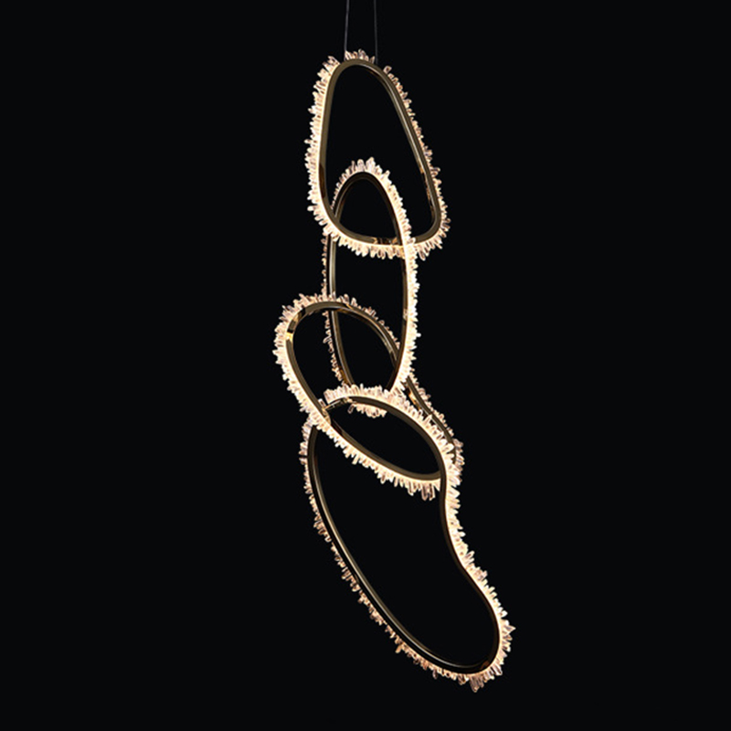 Люстра Four Vertical Chain Quartz Rings Crystal Chandelier Глянцевое золото Прозрачное Стекло Люстра Four Vertical Chain Quartz Rings Crystal Chandelier Глянцевое золото Прозрачное Стекло в Тюмени | Loft Concept