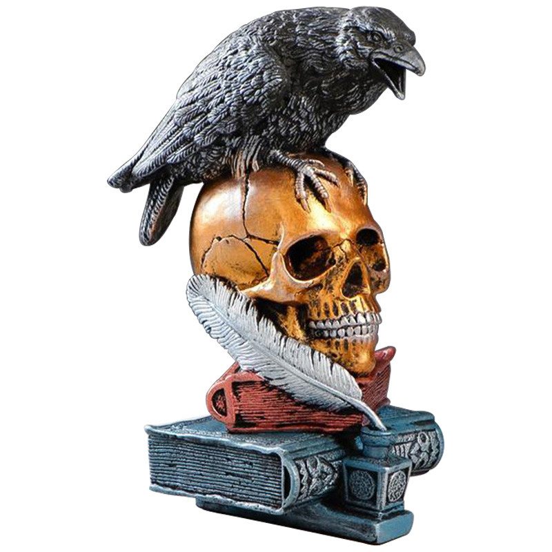Статуэтка Raven and Skull Золотой Черный Серый (Gray) Статуэтка Raven and Skull Золотой Черный Серый (Gray) в Тюмени | Loft Concept