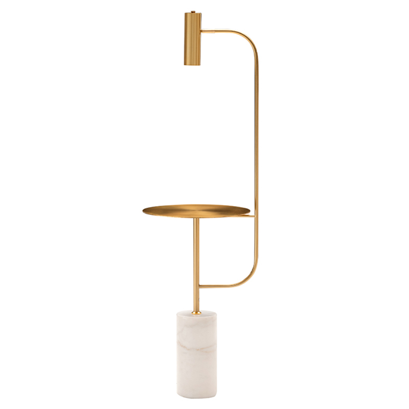 Торшер Marble Floor Lamp Латунь Белый Торшер Marble Floor Lamp Латунь Белый в Тюмени | Loft Concept