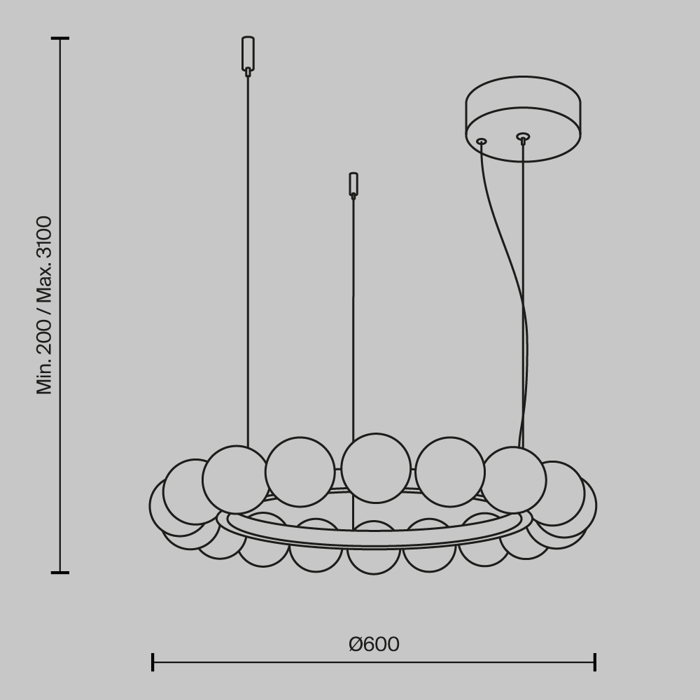 Люстра подвесная Ambre 3000К в Тюмени