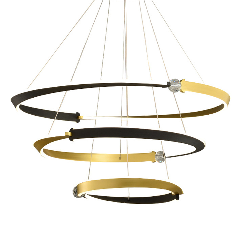 Люстра Кольца Ring Horizontal Cyril Три кольца Черный Золотой Черный Золотой Люстра Кольца Ring Horizontal Cyril Три кольца Черный Золотой Черный Золотой в Тюмени | Loft Concept