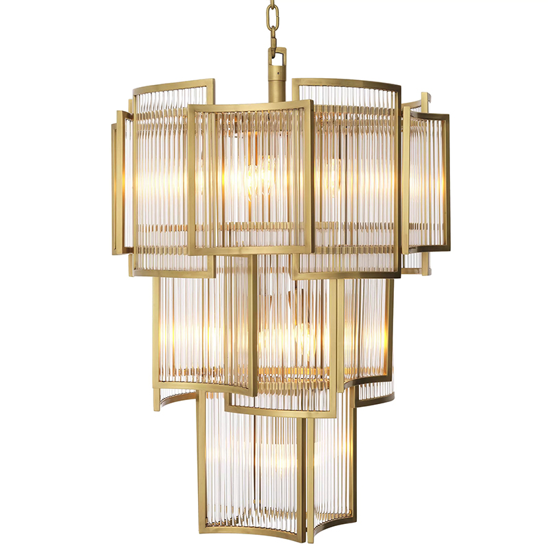 Люстра Eichholtz Chandelier Jet Set Brass Прозрачное Стекло Латунь Люстра Eichholtz Chandelier Jet Set Brass Прозрачное Стекло Латунь в Тюмени | Loft Concept