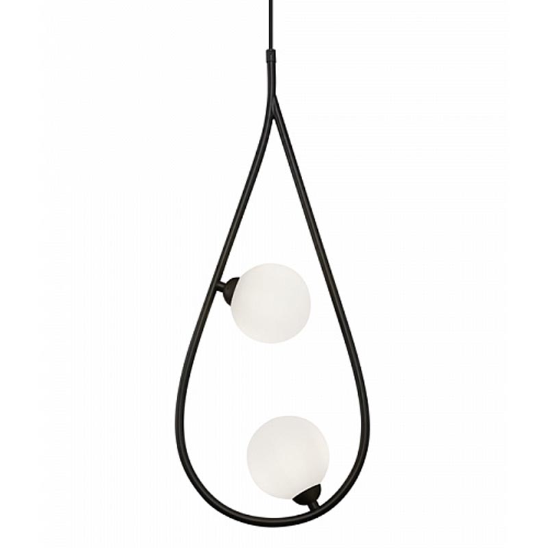 Люстра Marcan 2 Ball Chandelier Black Черный Белый Люстра Marcan 2 Ball Chandelier Black Черный Белый в Тюмени | Loft Concept