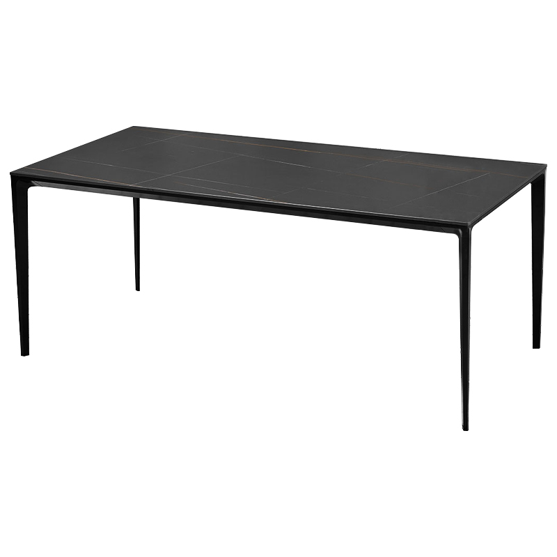 Обеденный стол чёрный с каменной столешницей Benton Dinner Table Черный Обеденный стол чёрный с каменной столешницей Benton Dinner Table Черный в Тюмени | Loft Concept