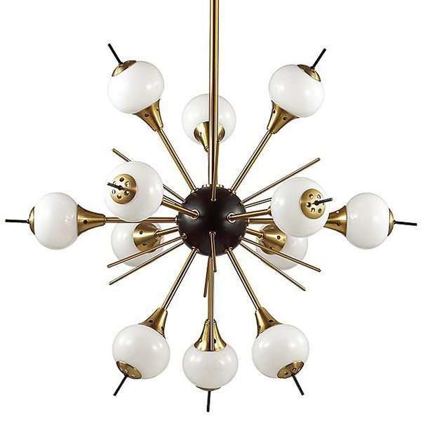 White Glass Globes Sputnik Chandelier Бронза Белый White Glass Globes Sputnik Chandelier Бронза Белый в Тюмени | Loft Concept